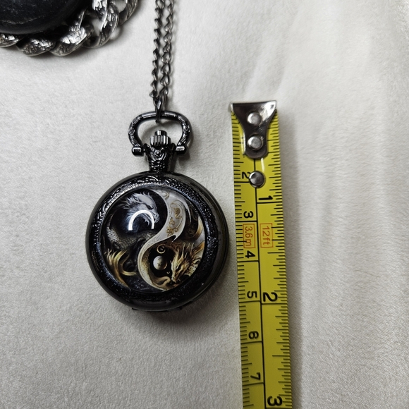 Black Silver Dragon Pocket Watch - Picture 10 of 11